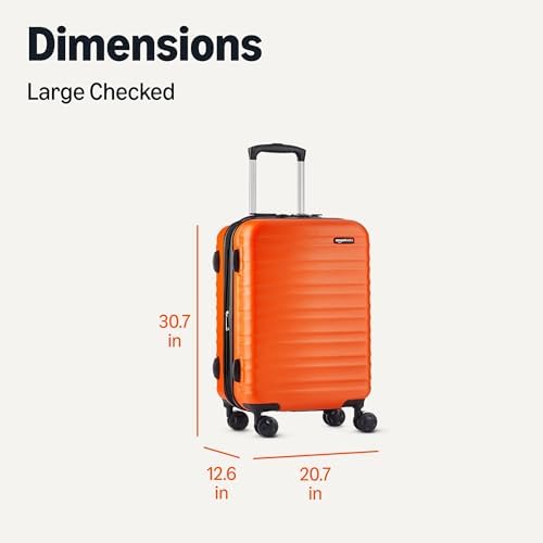 Amazon Basics 30" Hardside Large Checked Luggage, Expandable For Up to 15% More Space, With Scratch-Resistant Surface, Four Multi-directional Wheels, Telescoping Handle, Light Blue