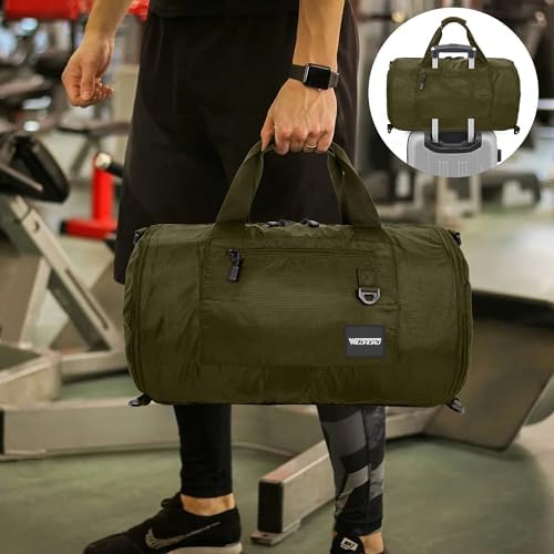 Wildroad Waxed Canvas Duffle Bag - 50L Weekender Overnight Travel Bag