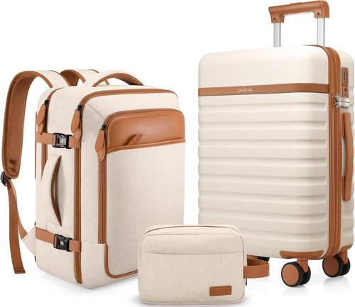 UKEIN Luggage Sets 3Piece, Carry On Luggage 20in Suitcase Set With Backpack